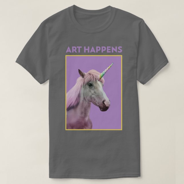 Camiseta El arte pasa con los caballos Unicornios (Diseño del anverso)