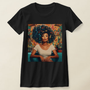 Camiseta El arte pop celebra el cuidado del pelo negro
