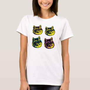 Camiseta El arte pop de gato de los cuatro gatos gatitos qu