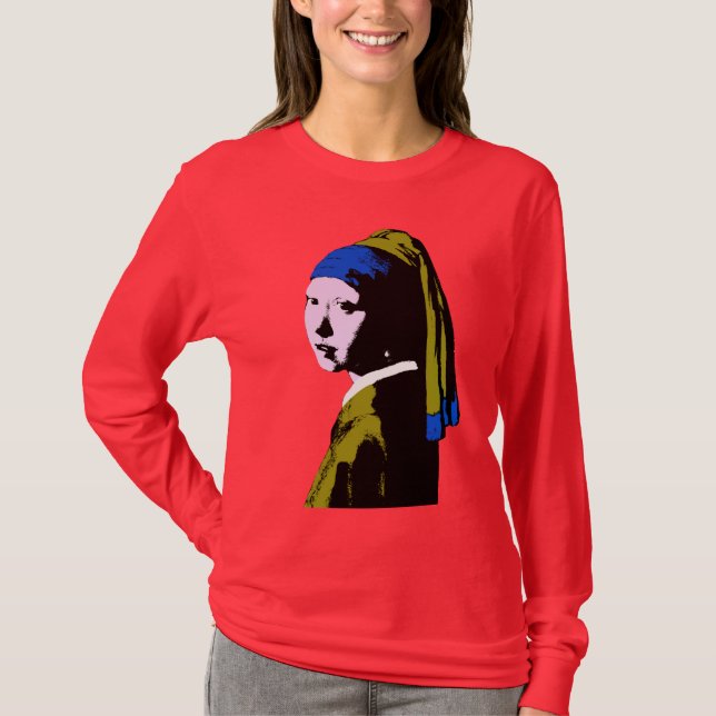 Camiseta El arte pop de la perla de Vermeer (Anverso)