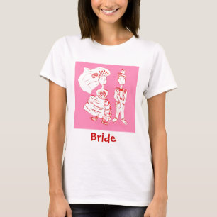 Camiseta El arte pop de novia y de Groom