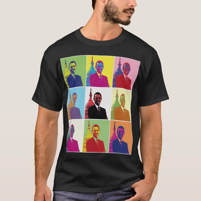 Camiseta El arte pop del presidente Obama (Anverso)