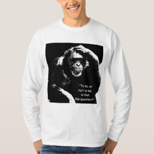 Camiseta El arte pop piensa en la larga manga de los monos