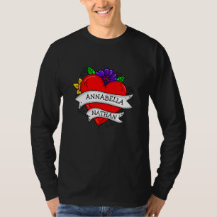 Camiseta El arte romántico del tatuaje del corazón de la pa