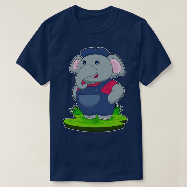 Camiseta El artesano elefante Overalls (Diseño del anverso)