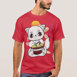 Camiseta El Ártico De Fo Comen Fideos Japoneses Y Kawaii Ra