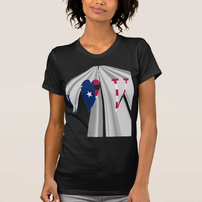 Camiseta El ascenso del patriotismo: Amo el arte perspectiv (Anverso)