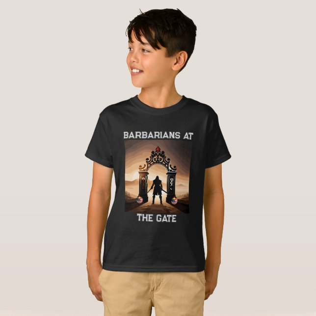 Camiseta El asedio: Bárbaros a las puertas de América (Anverso completo)