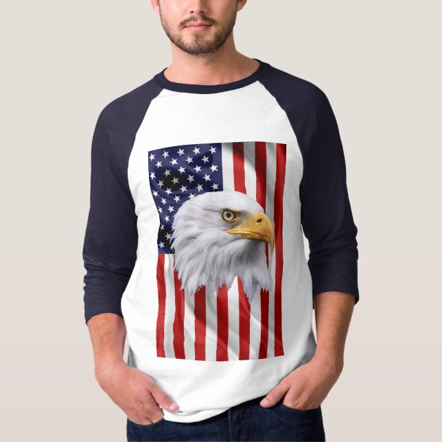 Camiseta El asombroso águila estadounidense, la bandera de  (Anverso)