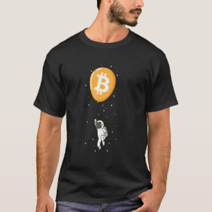 Camiseta El Astronauta De Bitcoin En El Globo Sube