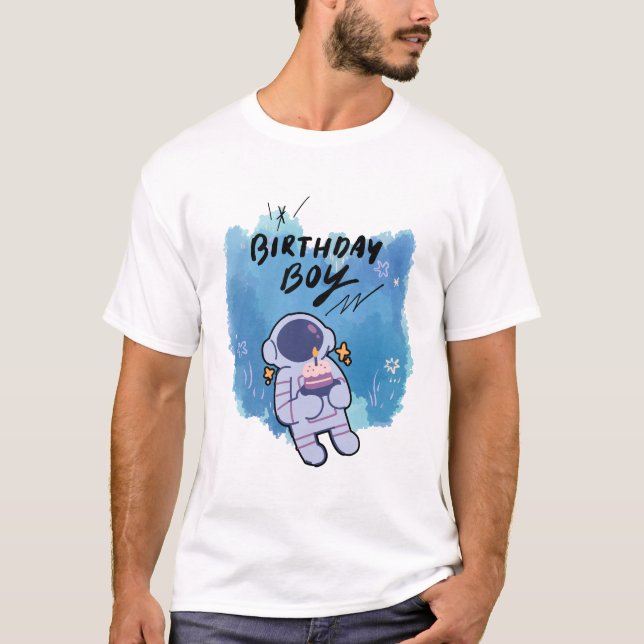 Camiseta El Astronauta de Cumpleaños (Anverso)