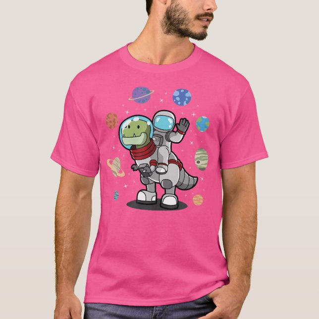 Camiseta El astronauta de dinosaurios planea el espacio del (Anverso)
