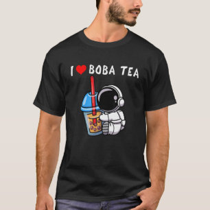 Camiseta El astronauta de Kawaii Bubble Tea Drink Space ado