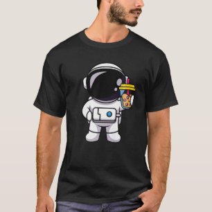 Camiseta El astronauta de Kawaii Bubble Tea Drink Space ado