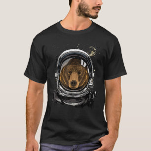 Camiseta El astronauta del espacio exterior marrón grizzly
