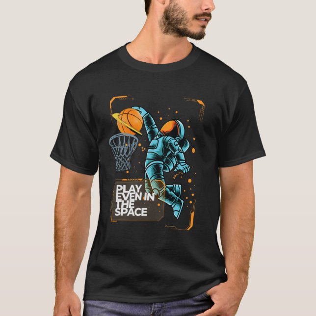Camiseta El Astronauta Del Sketll Dunkin Juega Al Sketll In (Anverso)