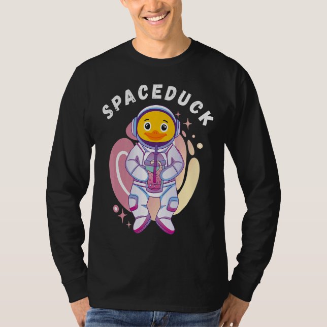Camiseta El astronauta espacial Rubber Duck Ducky Bubble Te (Anverso)