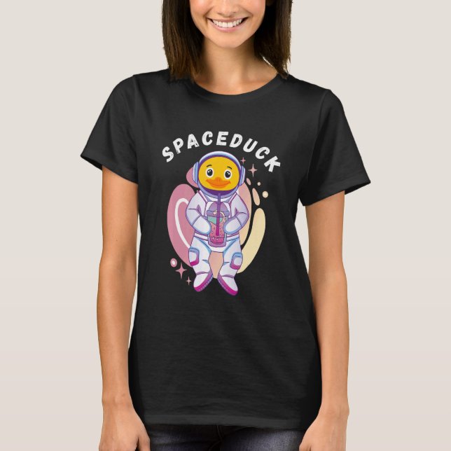 Camiseta El astronauta espacial Rubber Duck Ducky Bubble Te (Anverso)