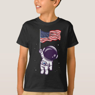 Camiseta El Astronauta Estadounidense De Julio, La Bandera