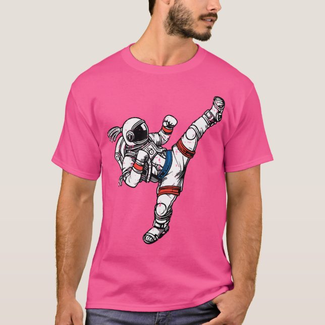 Camiseta El astronauta Muay tailandés luchó contra las arte (Anverso)