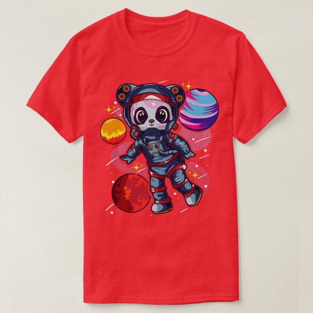 Camiseta El Astronauta Panda Bear En El Espacio (Diseño del anverso)