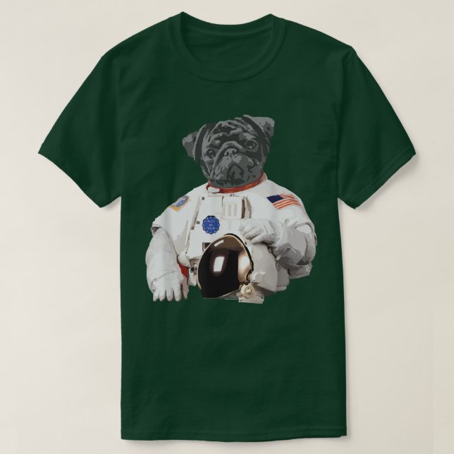 Camiseta El astronauta Pug Spaceman (Diseño del anverso)