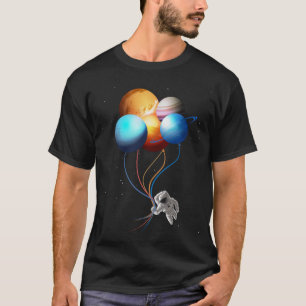 Camiseta El astronauta que sostiene el planeta hincha la