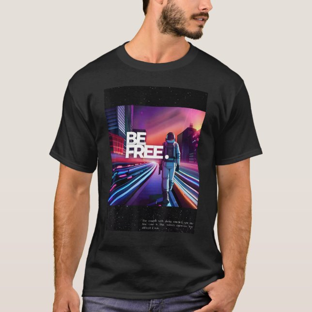 Camiseta El astronauta retro sea libre (Anverso)