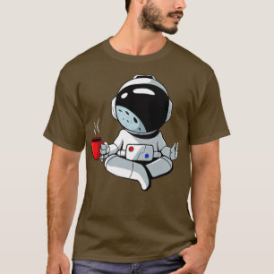 Camiseta El astronauta se relaja con una taza de café