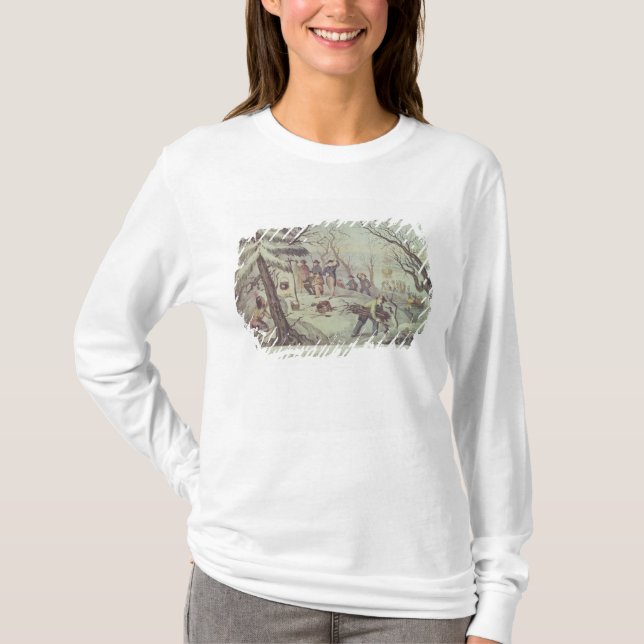 Camiseta El aterrizaje de los peregrinos en Plymouth (Anverso)