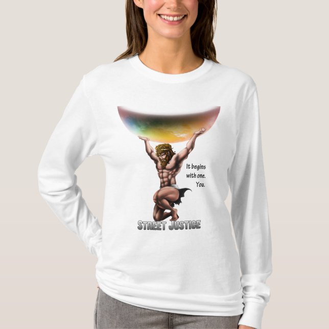 Camiseta El atlas conquista todos por la justicia de la (Anverso)