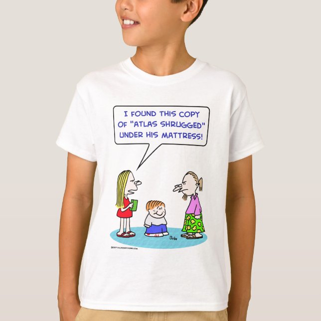 Camiseta el atlas encogió el rand del ayn debajo del (Anverso)