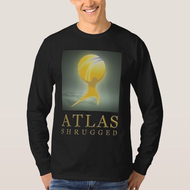 Camiseta El atlas oficial encogió el negro largo T (Anverso)