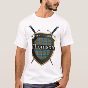 Camiseta El audaz Clan Thomson Tartán Escudo Escocés