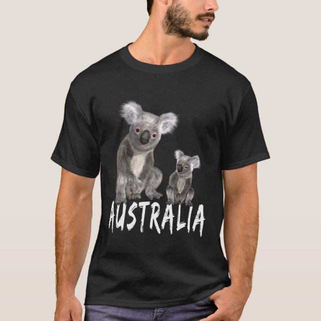 Camiseta El australiano Koala lleva cariñosamente al animal (Anverso)