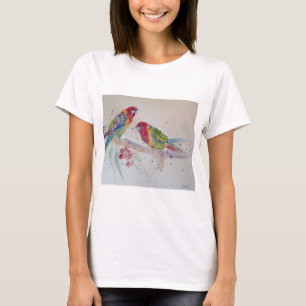 Camiseta El australiano Rosella Parrots Watercolor Art T Sh