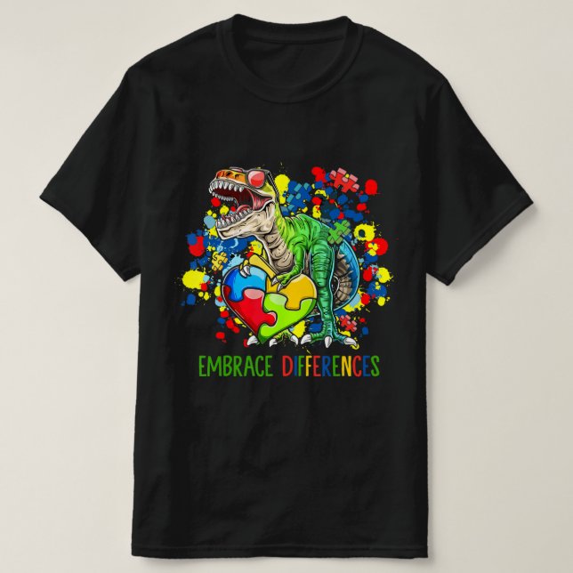 Camiseta El autismo abraza diferencias corte de niños de di (Diseño del anverso)