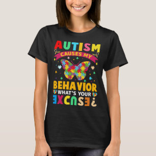 Camiseta El autismo causa mi comportamiento ¿Cuál es tu per