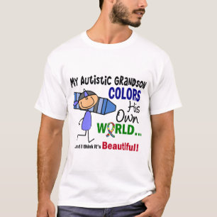 Camiseta El autismo COLOREA a SU PROPIO nieto del MUNDO