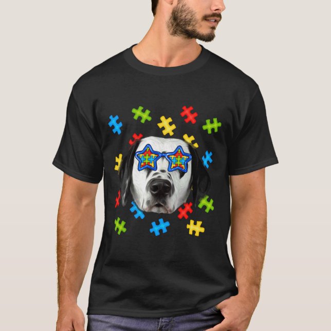 Camiseta El autismo dálmata suave rompecabezas de sol cacho (Anverso)