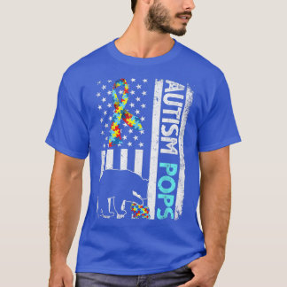 Camiseta El autismo de la bandera norteamericana con angust