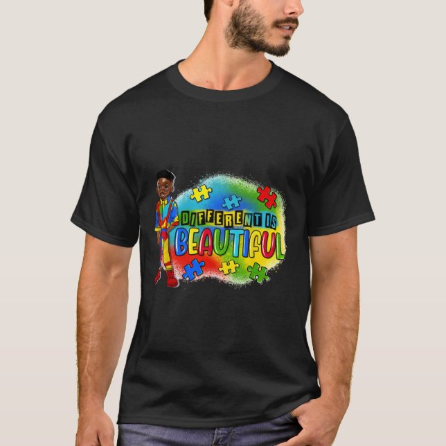 Camiseta El Autismo De Los Niños Negros Es Diferente Es El  (Anverso)