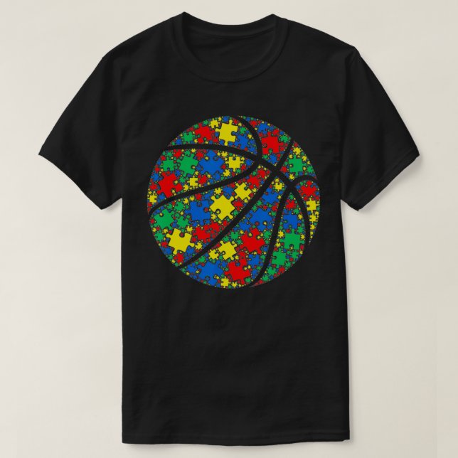 Camiseta El autismo del baloncesto rompe a las mujeres homb (Diseño del anverso)
