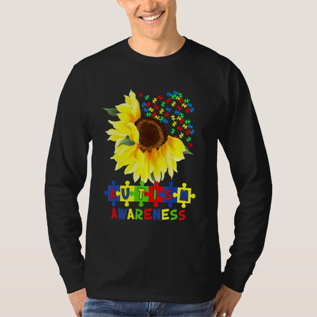 Camiseta El autismo del girasol rompe la pieza Conciencia d (Anverso)