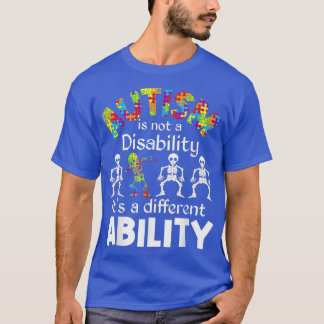 Camiseta El Autismo Del Rompecabezas De Los Esqueletos No E
