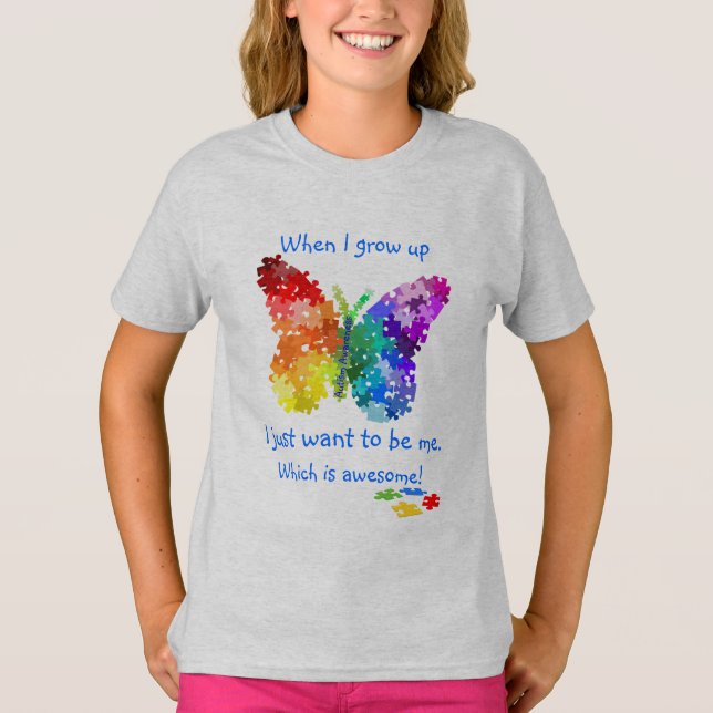 Camiseta El autismo desconcierta la mariposa cuando creco e (Anverso)