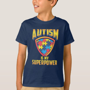 Camiseta El Autismo Es Mi Escudo De Rompecabezas De Superpo