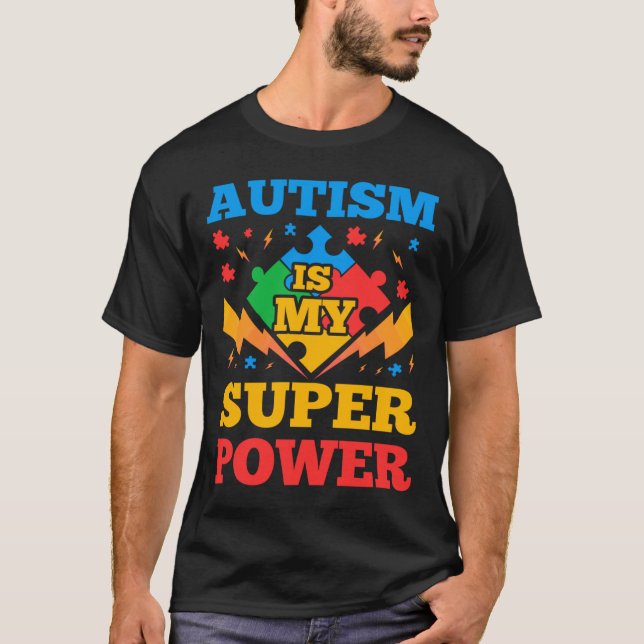 Camiseta El Autismo Es Mi Gran Poder Para Las Mujeres De Lo (Anverso)