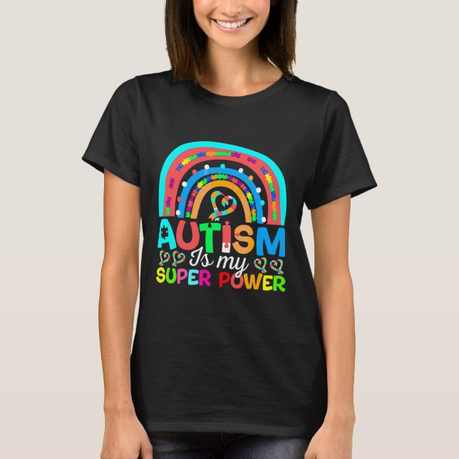 Camiseta El autismo es mi súper poder Adhd rompe el autismo (Anverso)