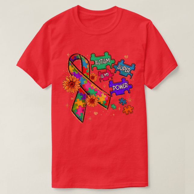 Camiseta El autismo es mi súper poder conciencia del autism (Diseño del anverso)